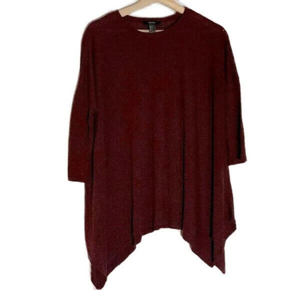Forever 21 Oversized Shark Bite Tunic Top